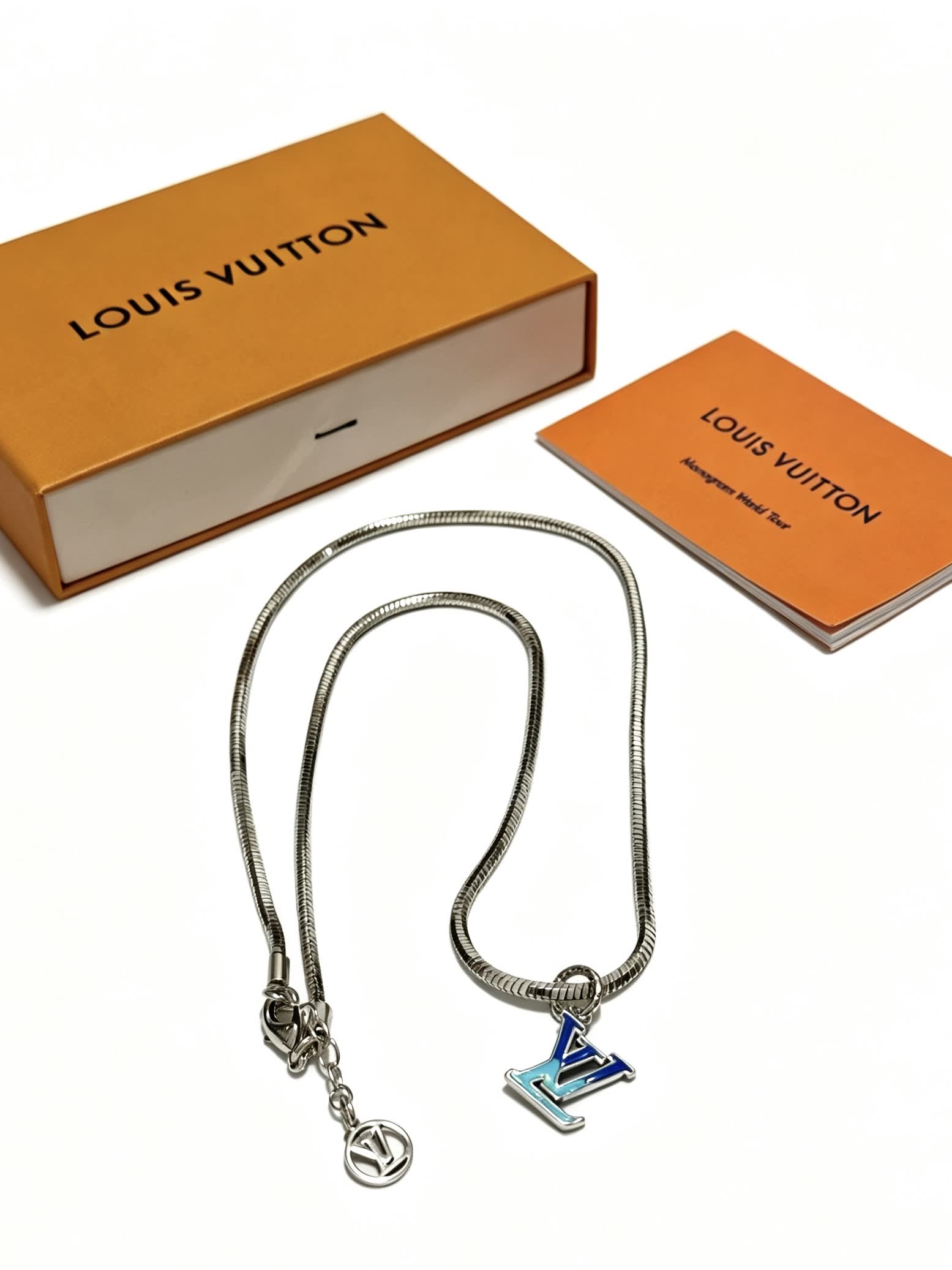 Louis Vuitton Monogram 'LV' Pendant Necklace